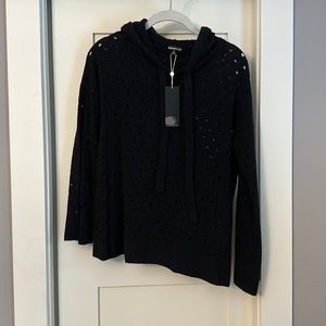 Minnie Rose Cashmere Perforated Dot Hoodie